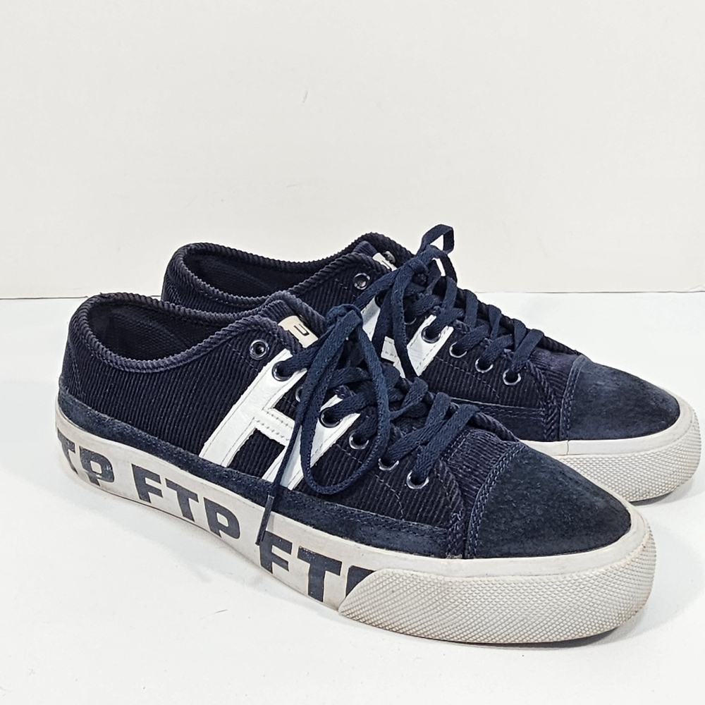Huf × FTP Hupper 2 Low Dark Navy Curdoroy Shoes 2016 Men's Size 7.5